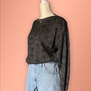 80’s Vintage Black and Gold Sweater
